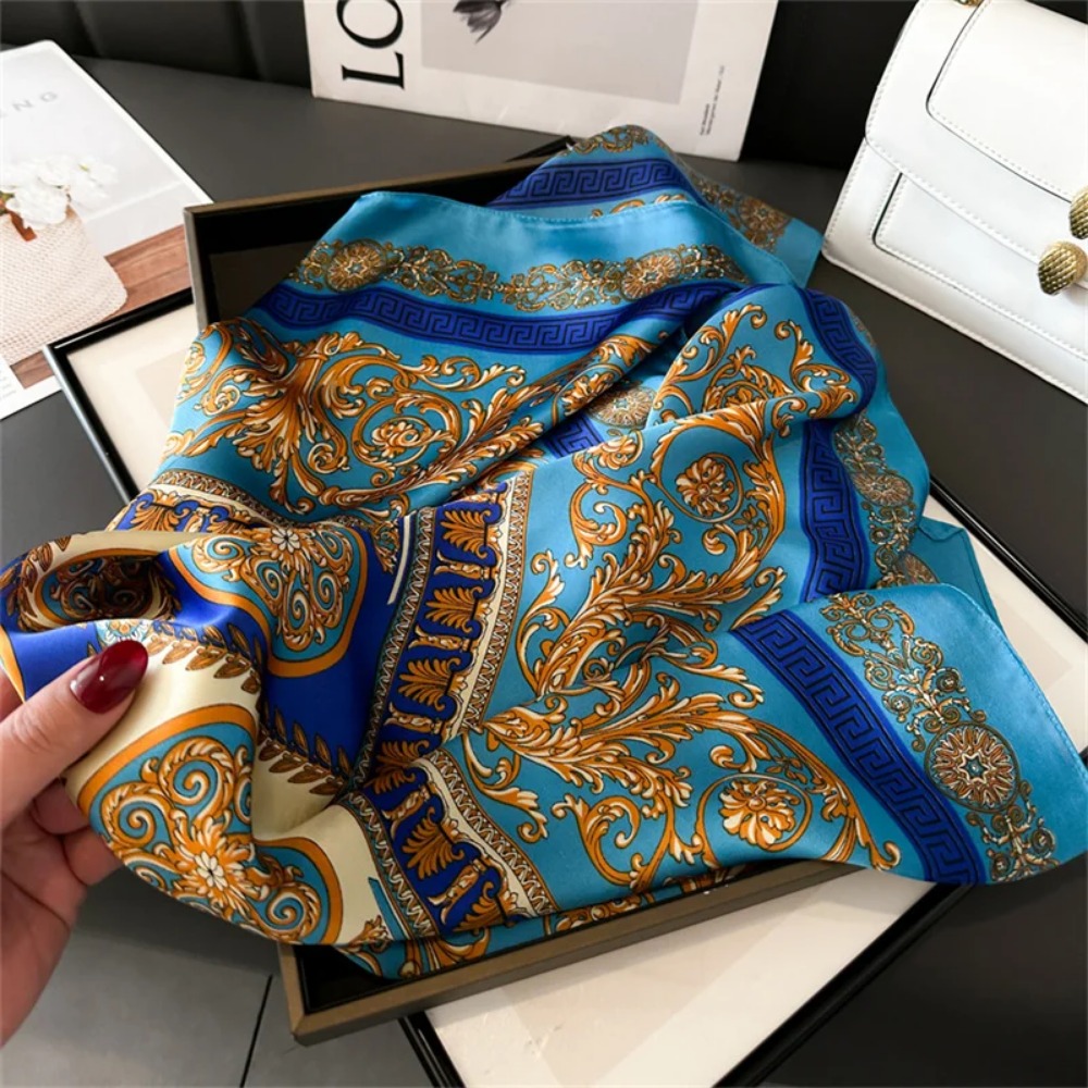 Scarf Silk Square - Women 70x70cm Printed Silk Pashmina Scarf