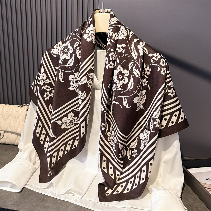 1pcs 90*90cm Floral Printed La - Bandana Cotton ulasan dan harga
