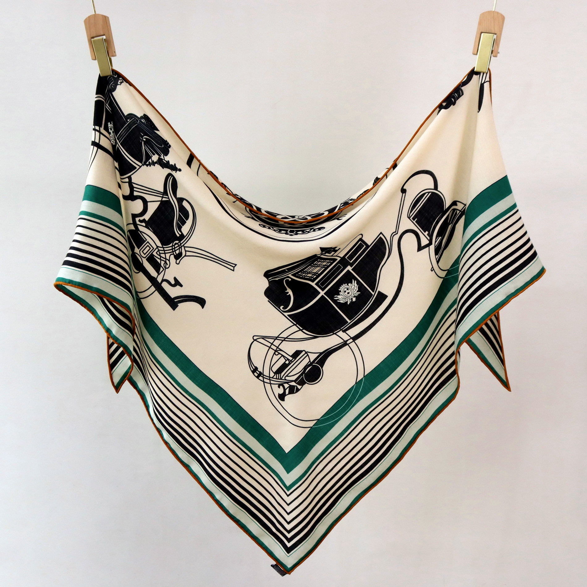 Vintage Equestrian Print Silk  - Pashmina Wrap Large ulasan dan harga