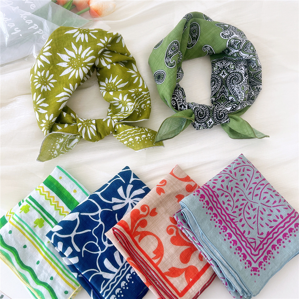 Luxury Floral Print Cotton Lin - Bandana Cotton ulasan dan harga
