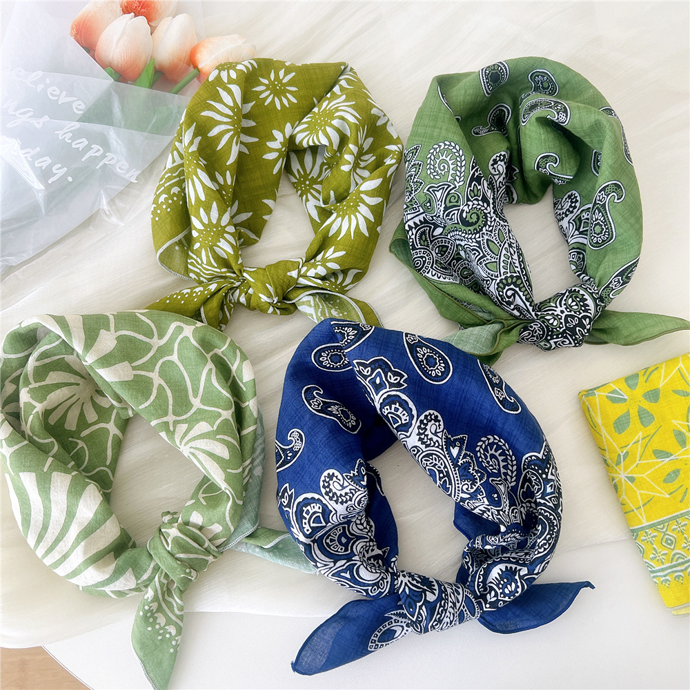 Luxury Floral Print Cotton Lin - Bandana Cotton ulasan dan harga