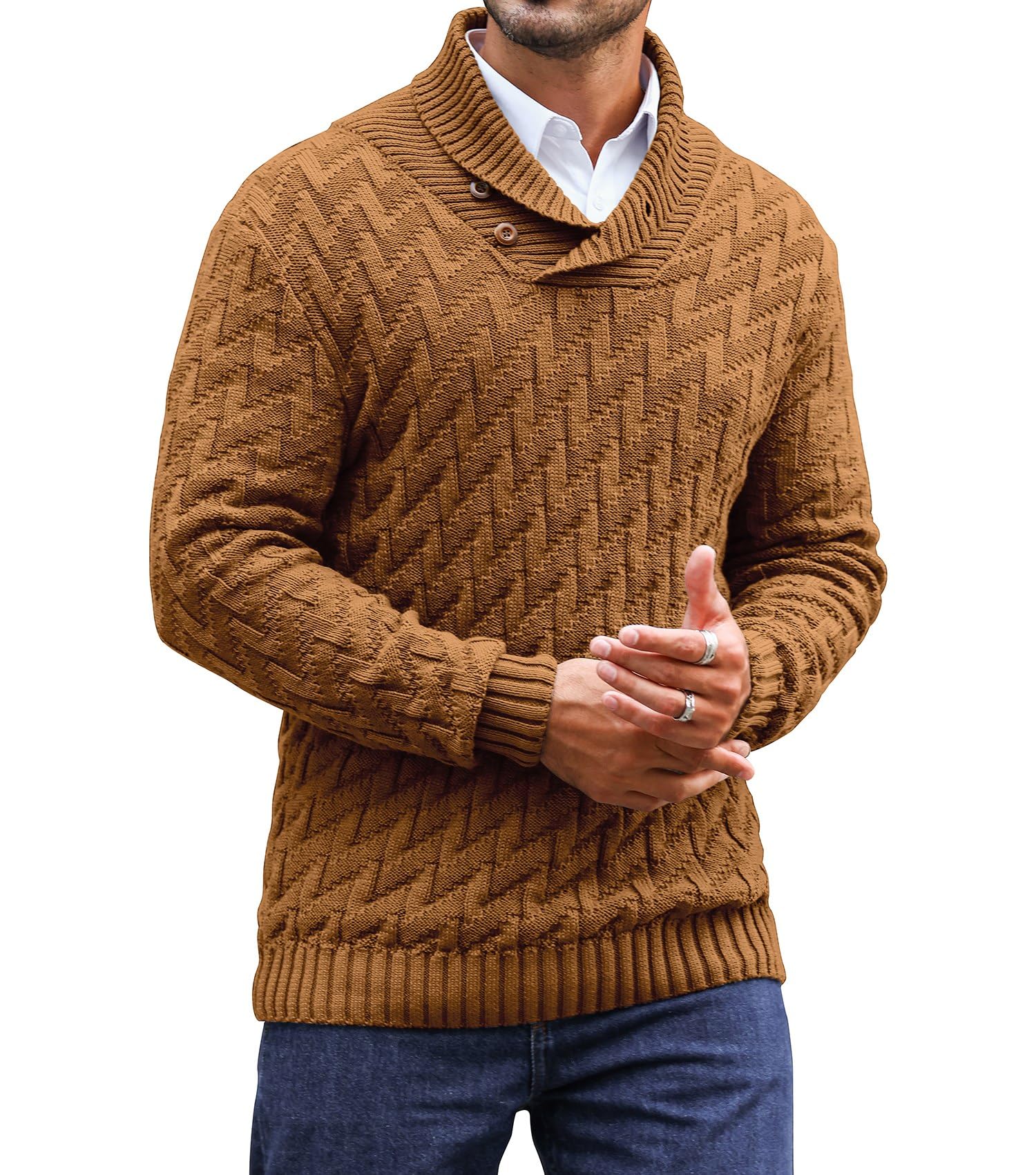 Men's Sweater Spring Shawl Col - Muffler Men Wool ulasan dan harga