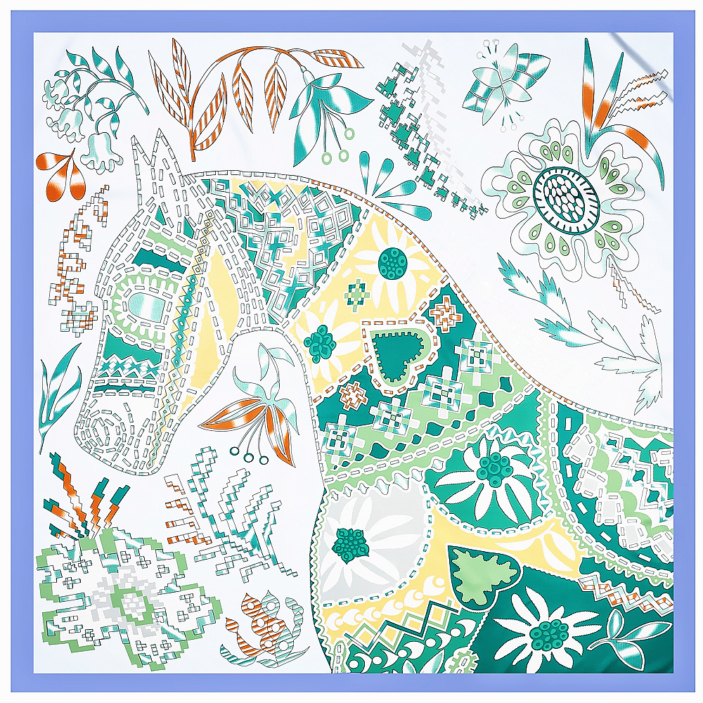 130cm Brand Women Scarves Desi - Scarf Silk Square ulasan dan harga