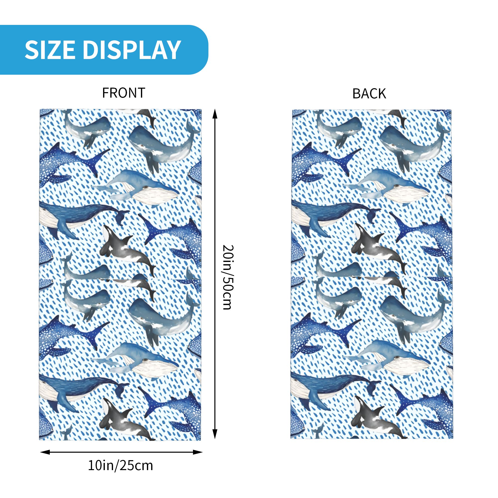 Custom Blue Watercolour Shark  - Neck Warmer Tube ulasan dan harga