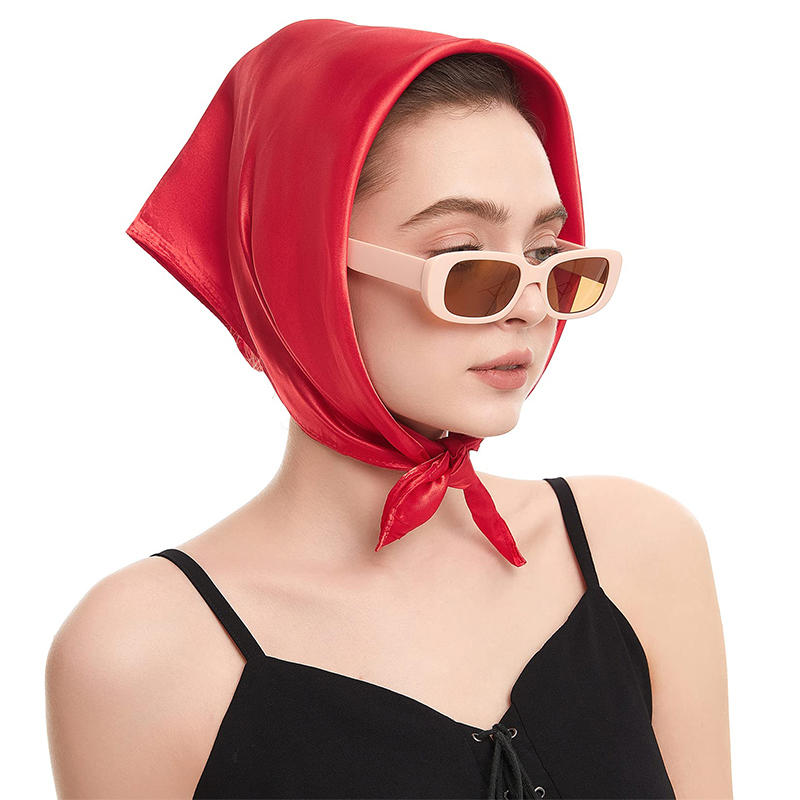 2024 New Fashion Women Satin S - Scarf Silk Square ulasan dan harga