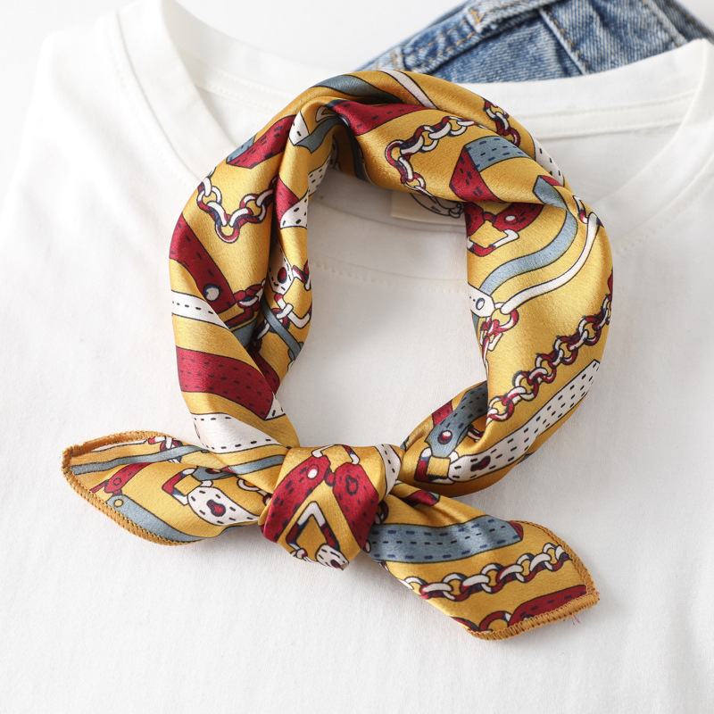 Women scarf  50*50cm Square Sk - Silk Tie Striped ulasan dan harga