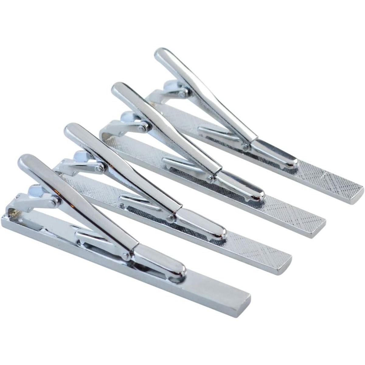 Set of 4 Silver Metal Necktie  - Tie Clip Silver ulasan dan harga