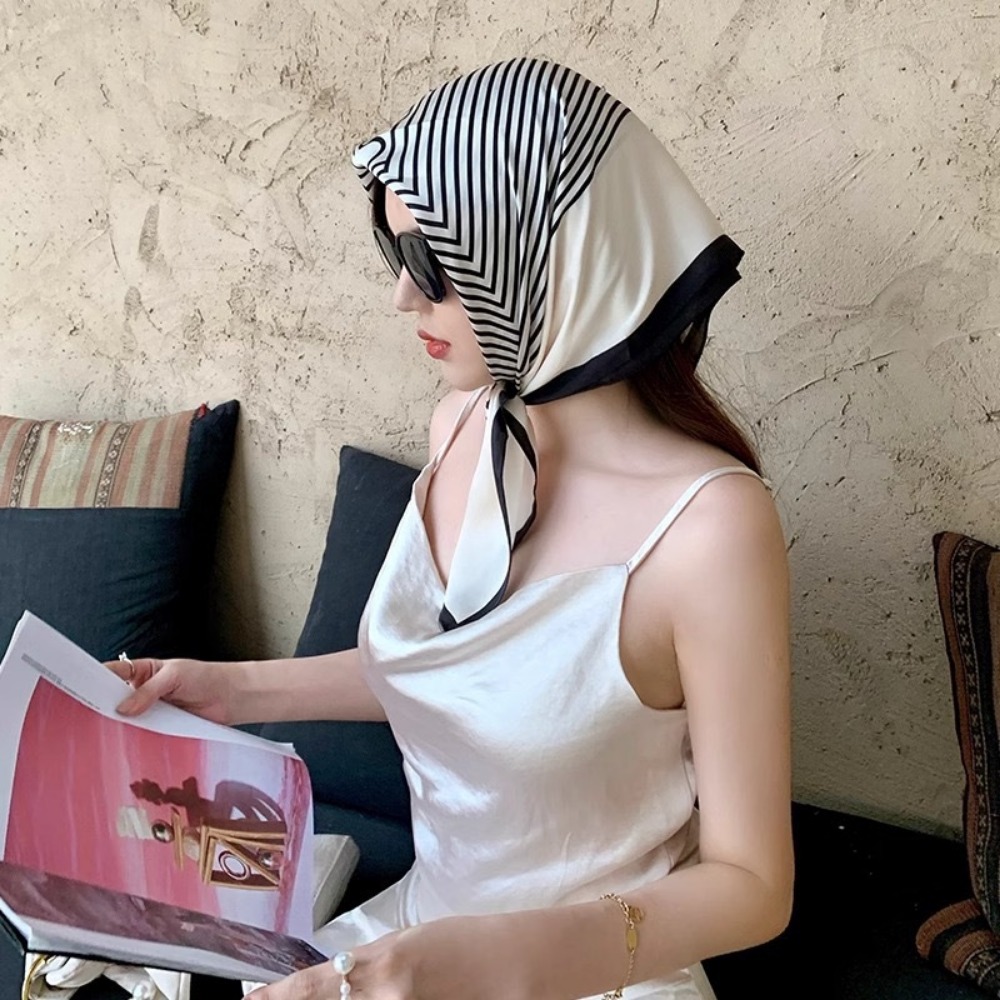 Fashion Satin Square Scarf for - Scarf Silk Square ulasan dan harga