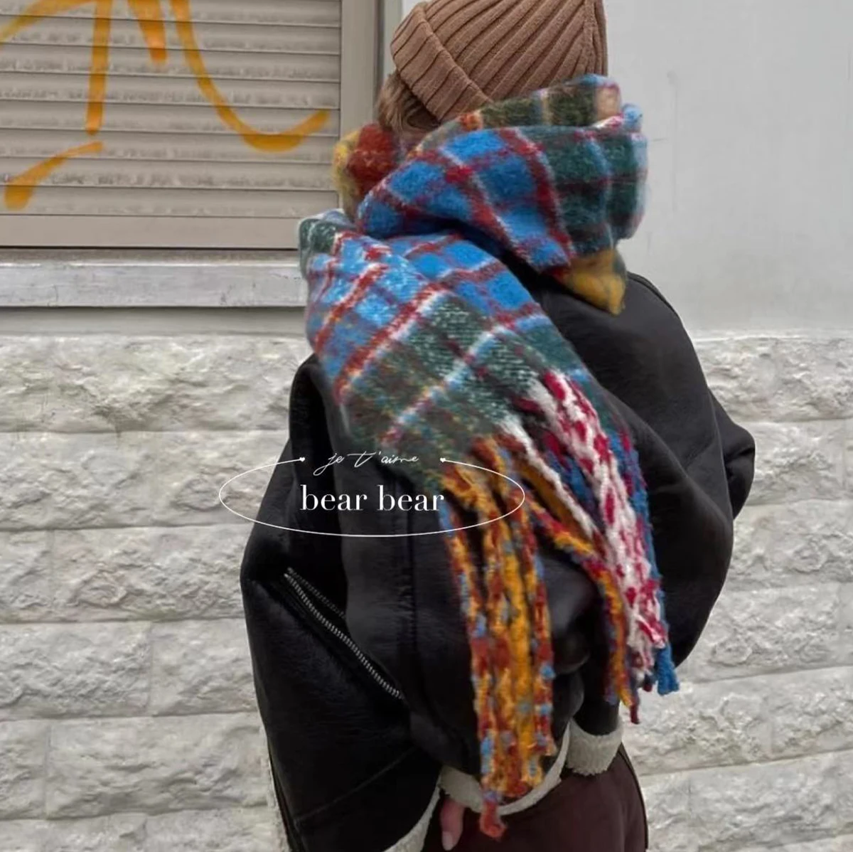 Vintage Colorful Plaid Cashmer - Muffler Men Wool ulasan dan harga