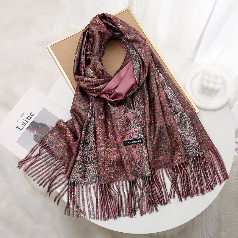 Luxury Paisley Pashmina Shawl  - Woven Scarf Blanket ulasan dan harga