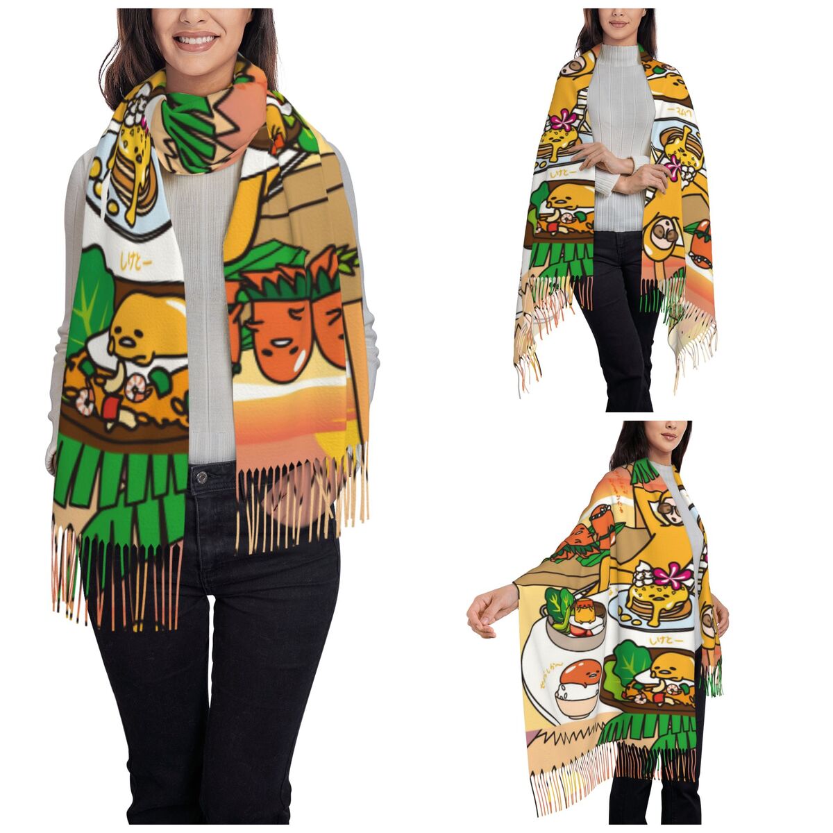 Women's Scarf with Tassel Gude - Pashmina Wrap Large ulasan dan harga