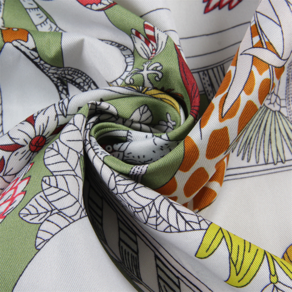 POBING Hand Rolled Twill Silk  - Scarf Silk Square ulasan dan harga