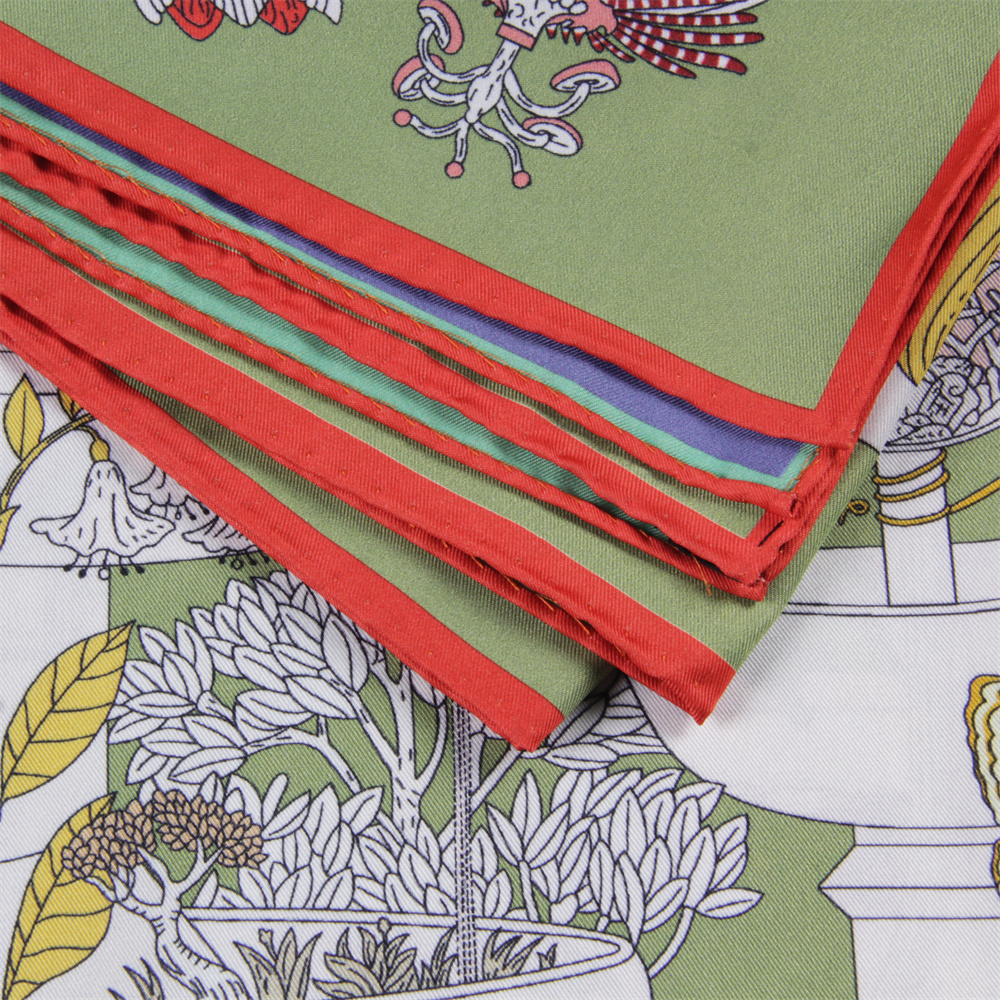 POBING Hand Rolled Twill Silk  - Scarf Silk Square ulasan dan harga