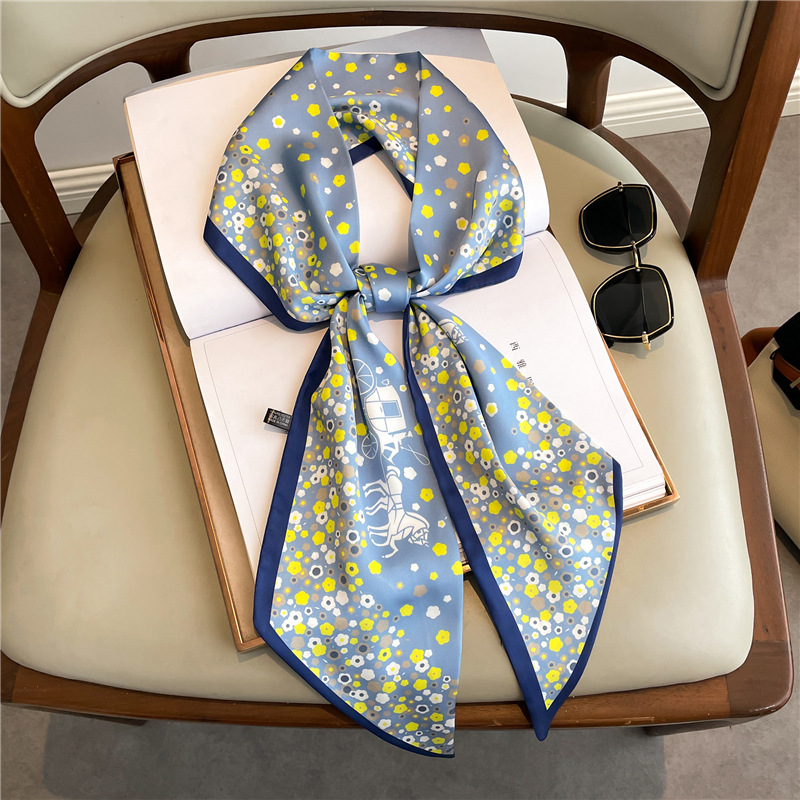 Fashion Print Long Silk Scarf  - Ascot Neck Scarf ulasan dan harga