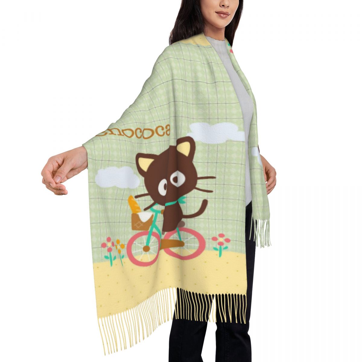 Chococats Kawaii Scarfs for Wo - Pashmina Wrap Large ulasan dan harga