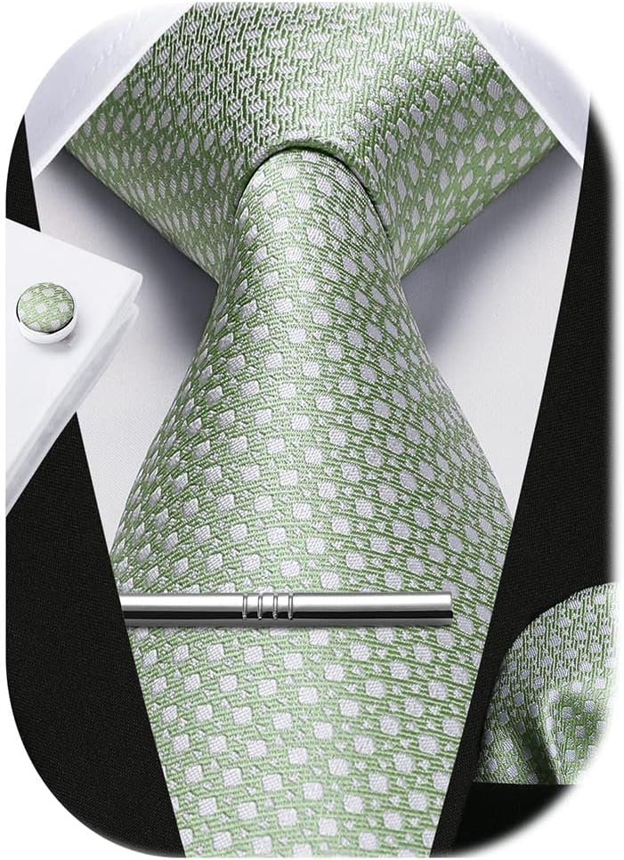 Classic Checkered Tie Set with - Pocket Square Set ulasan dan harga