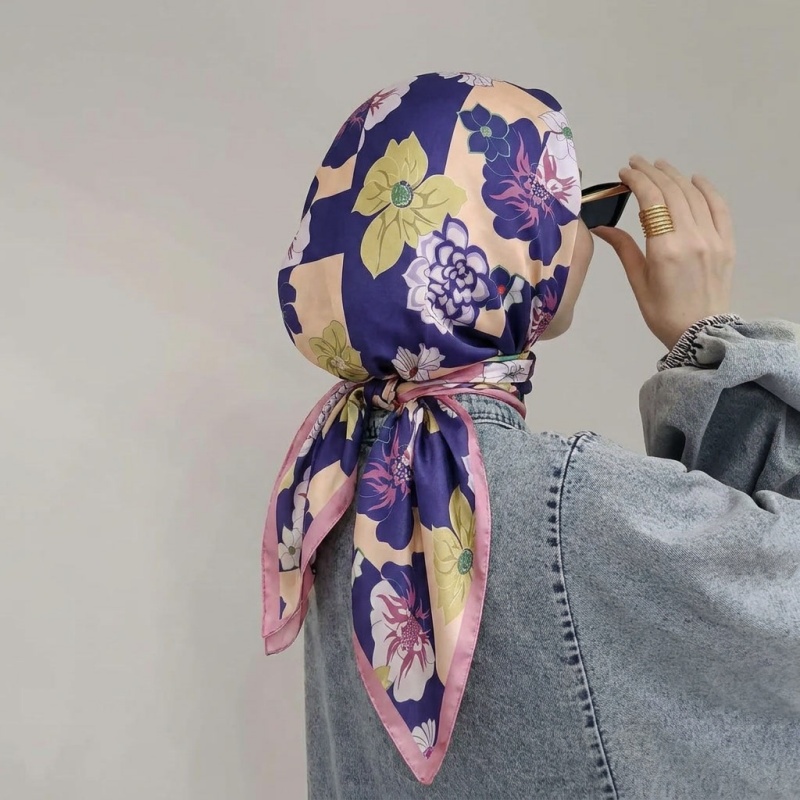 Print Silk Scarf Fashion Turba - Scarf Silk Square ulasan dan harga