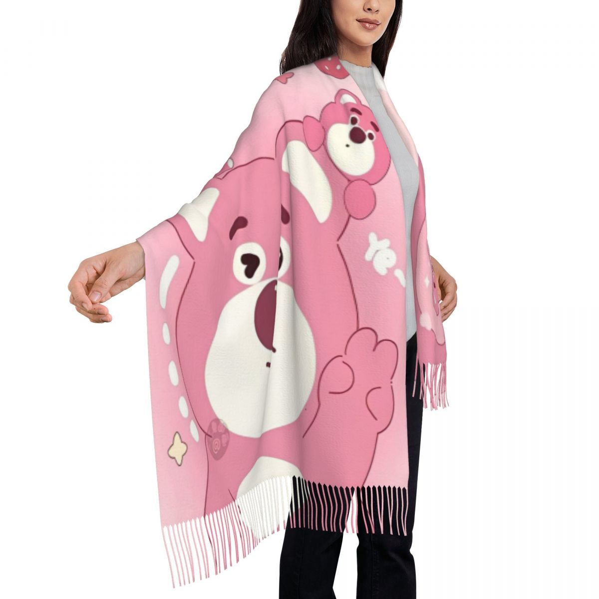 Lotso Pink Bear Women's Scarf  - Pashmina Wrap Large ulasan dan harga