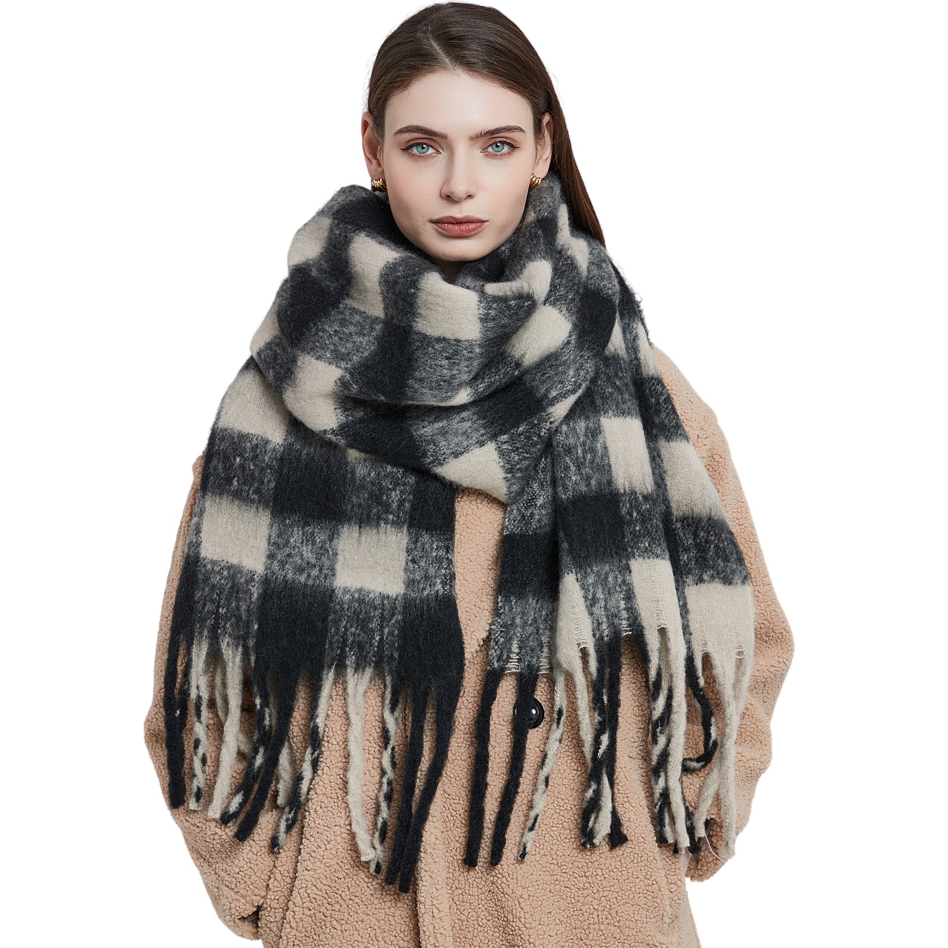 Thick Tassel Scarf Shawl Women - Pashmina Wrap Large ulasan dan harga