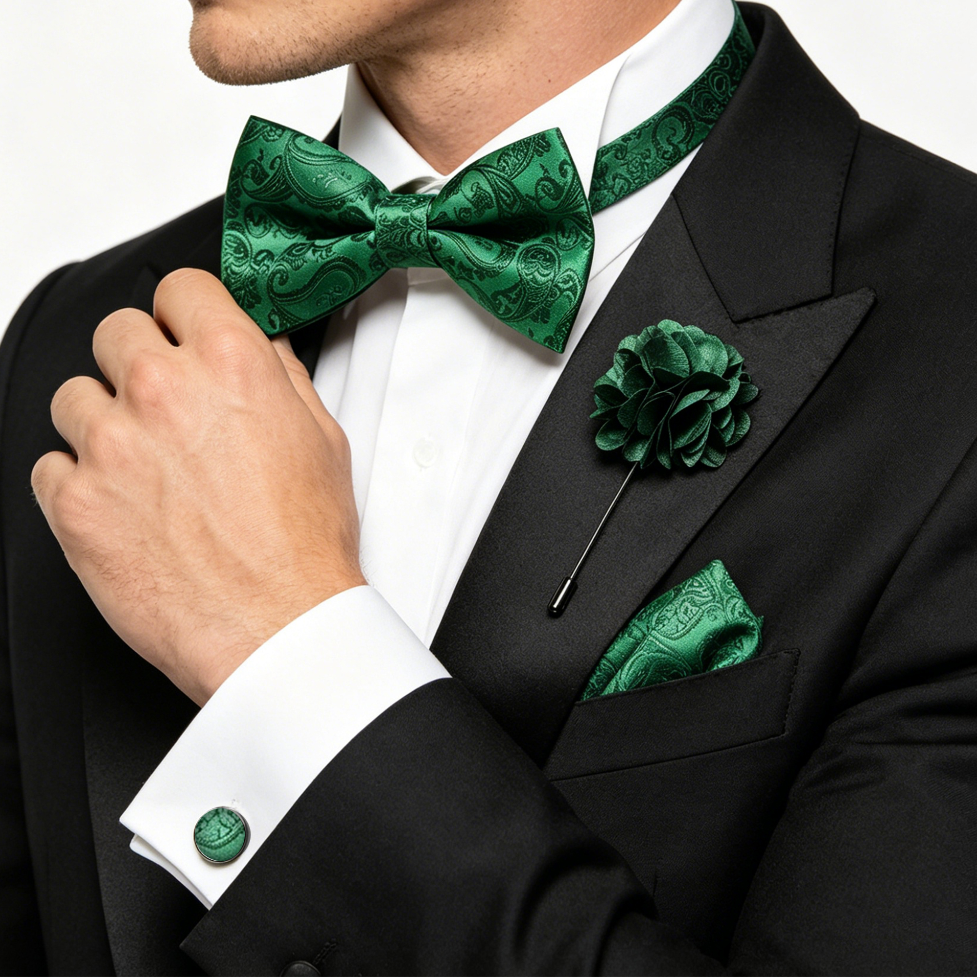 36pcs Black Silk Jacquard Pais - Bow Tie Pre Tied ulasan dan harga