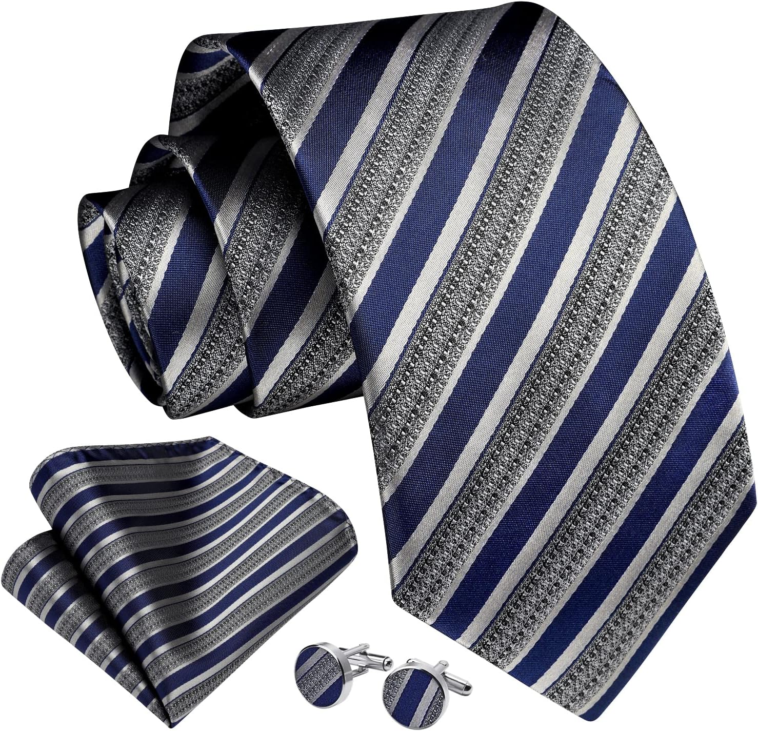 Men's Stripe Tie & Pocket Squa - Pocket Square Set ulasan dan harga