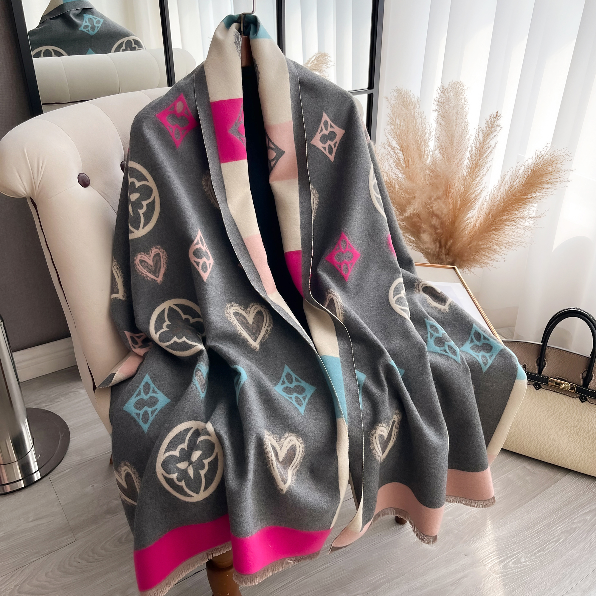 Luxury Cashmere Love Scarf Win - Woven Scarf Blanket ulasan dan harga