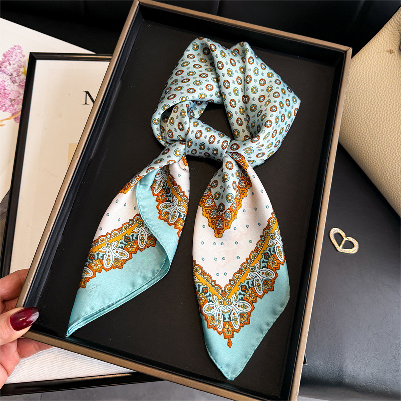 New Design Dot Paisley Print S - Scarf Silk Square ulasan dan harga