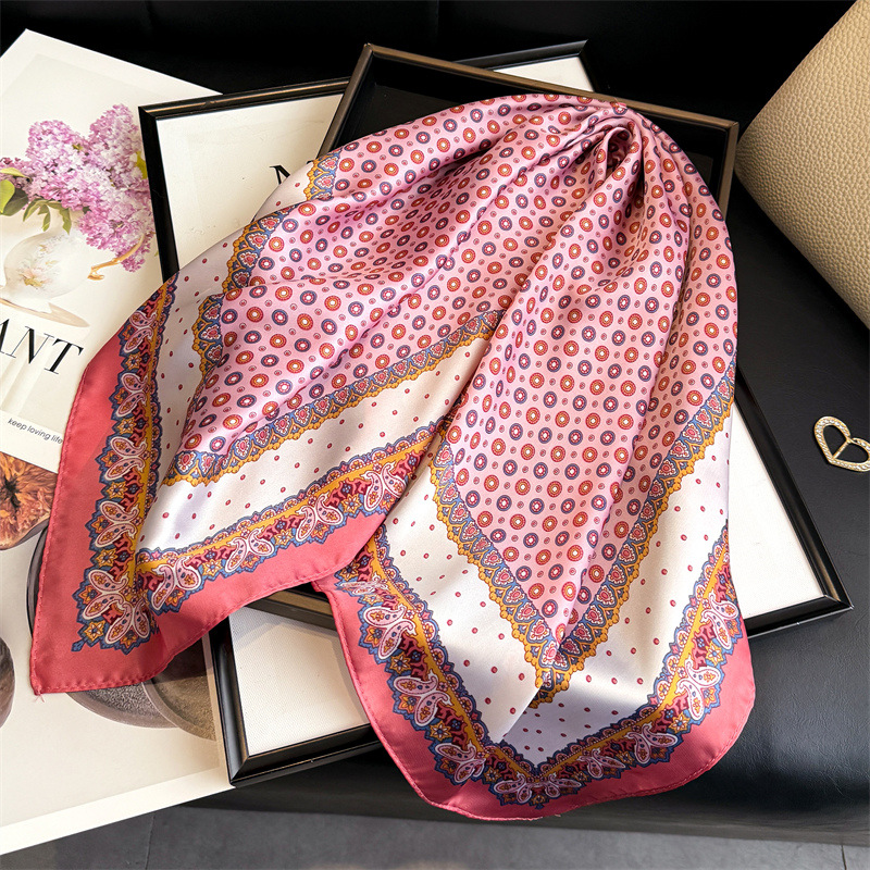 New Design Dot Paisley Print S - Scarf Silk Square ulasan dan harga