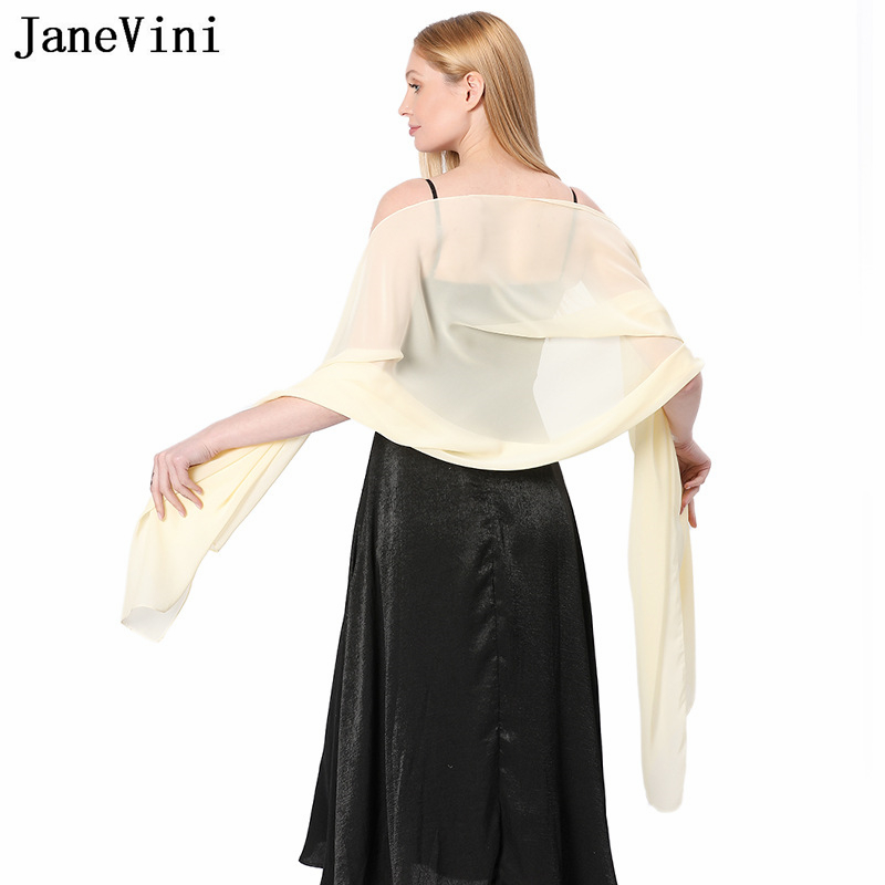 JaneVini Elegant Pink Chiffon  - Stole Wedding Shawl ulasan dan harga