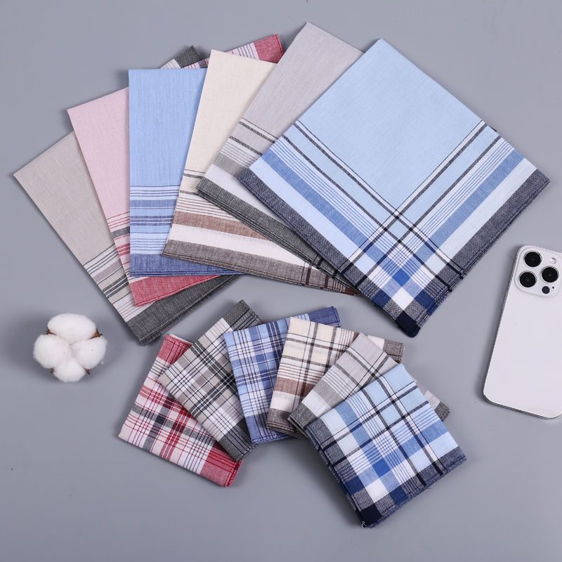 12Pcs Men's Pure Cotton Handke - Handkerchief Cotton Men ulasan dan harga
