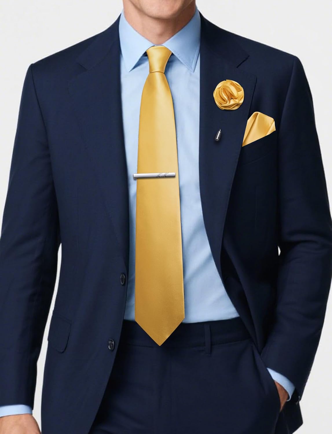 5Pcs Men's Silk Satin Tie Set  - Pocket Square Set ulasan dan harga