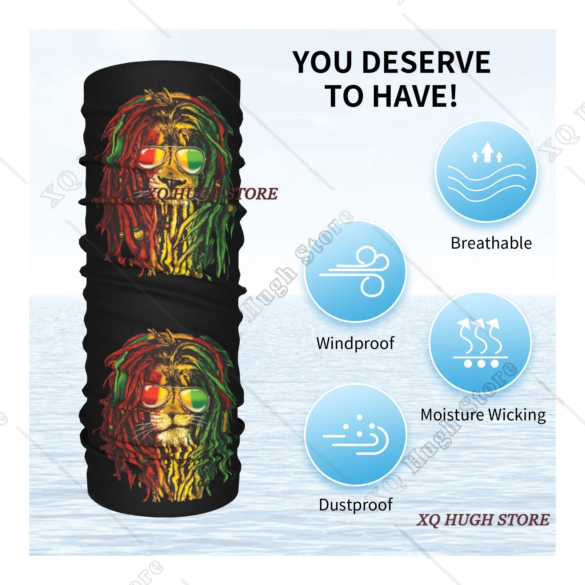 Rasta Reggae Lion Sunglass Art - Neck Warmer Tube ulasan dan harga