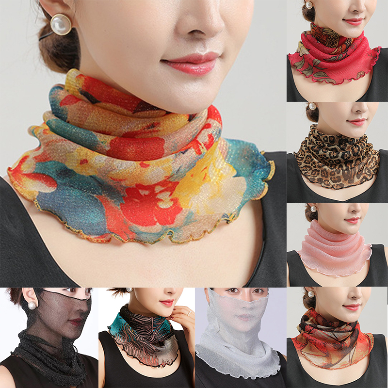 Spring Summer Chiffon Neck Col - Ascot Neck Scarf ulasan dan harga
