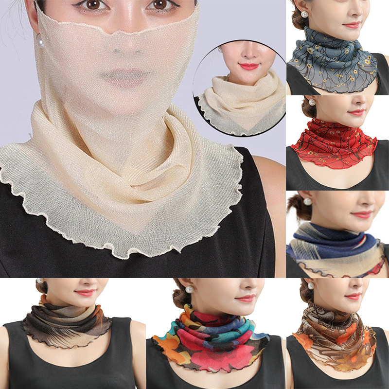 Spring Summer Chiffon Neck Col - Ascot Neck Scarf ulasan dan harga