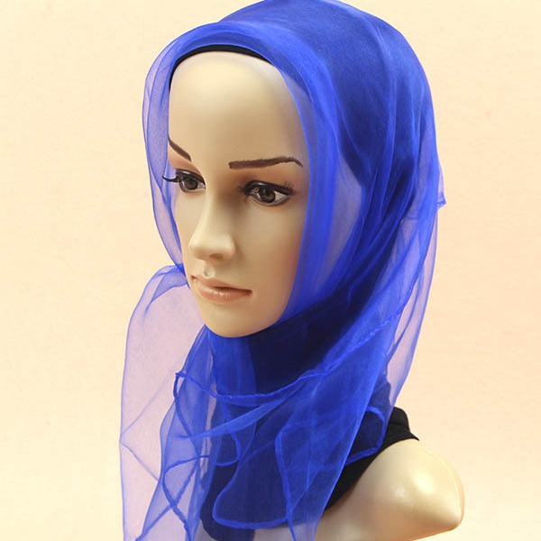 1pc 60x60cm Candy Colors Sheer - Ascot Neck Scarf ulasan dan harga