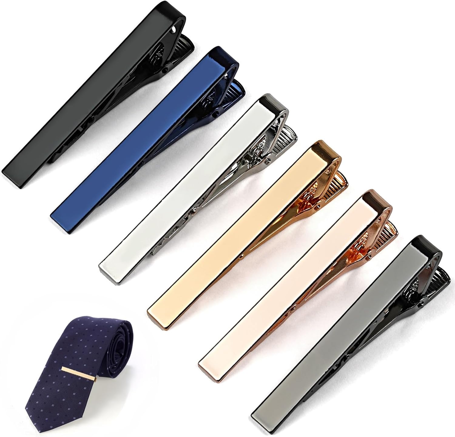 6 Tie Clips for Men, Classic S - Tie Bar Set Gift ulasan dan harga