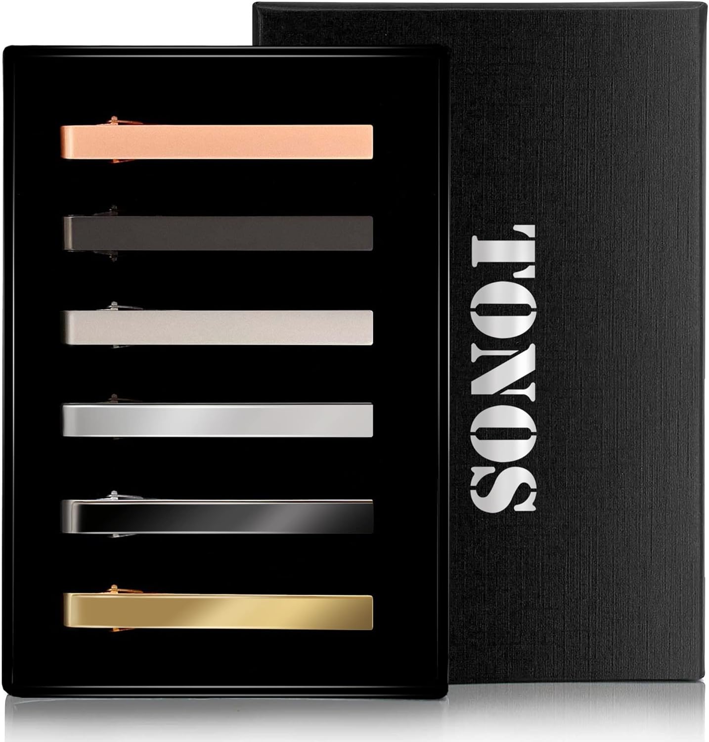 6 Pack Tie Clips Set Black Sil - Tie Bar Set Gift ulasan dan harga
