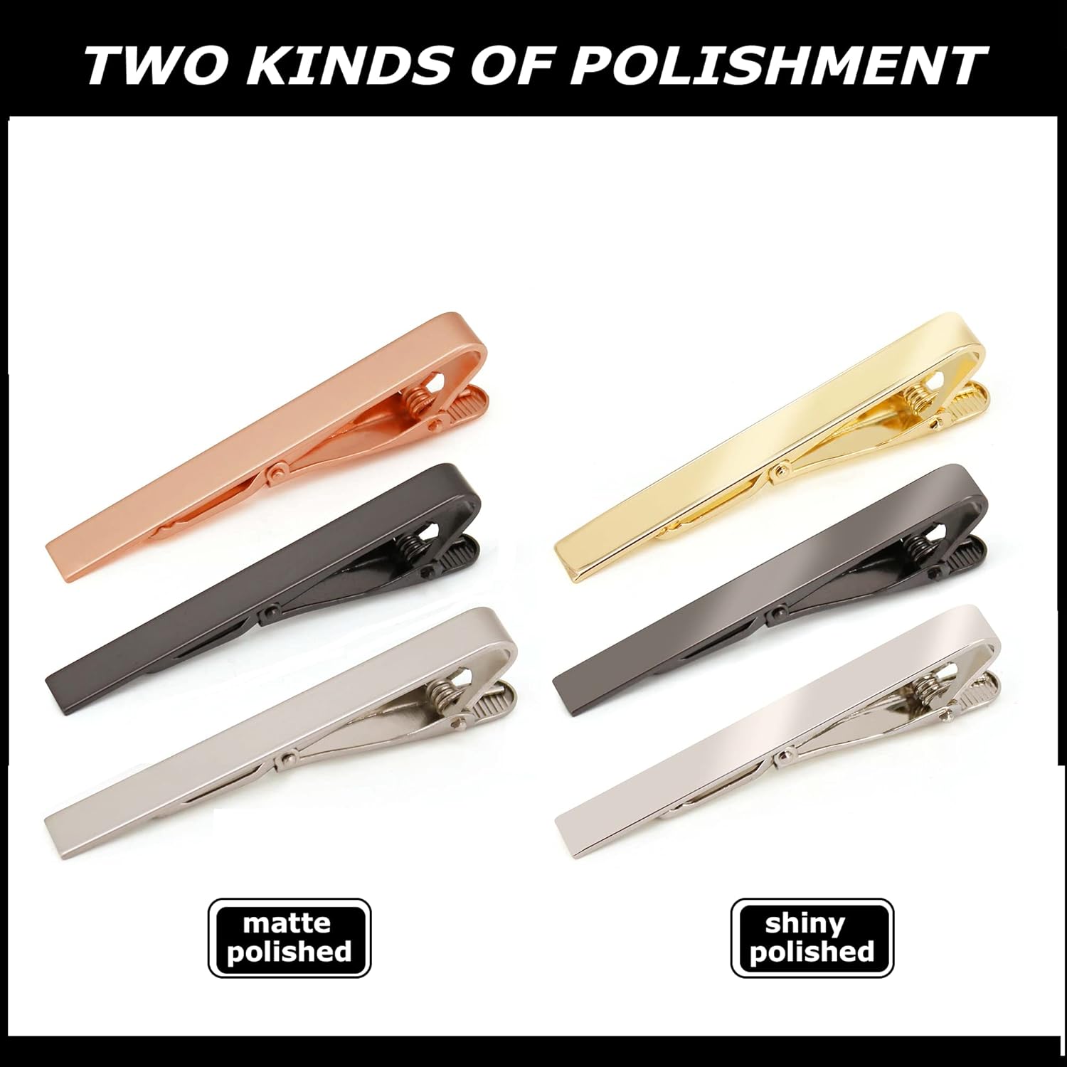 6 Pack Tie Clips Set Black Sil - Tie Bar Set Gift ulasan dan harga