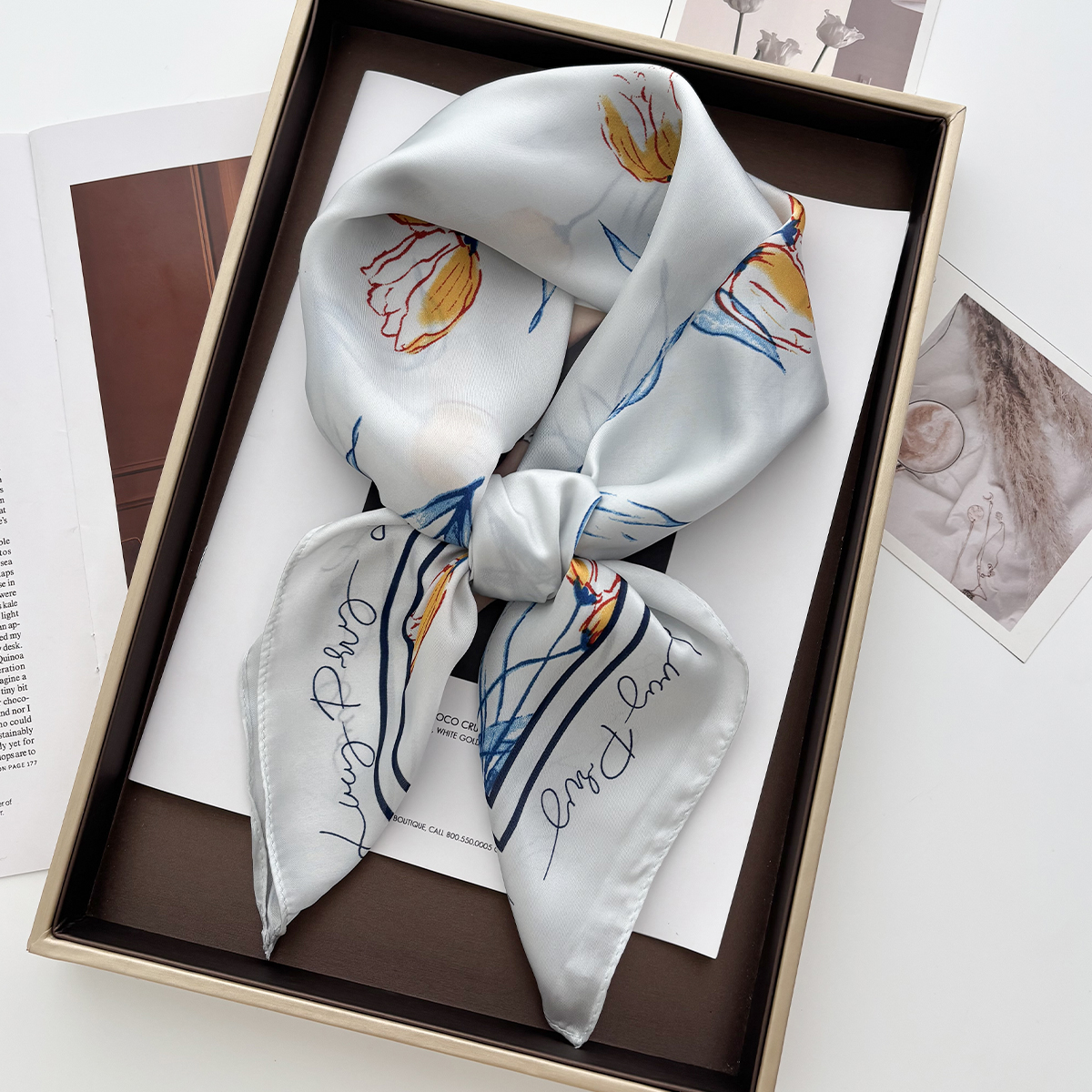 1pcs Summer Bright Color Oil P - Ascot Neck Scarf ulasan dan harga