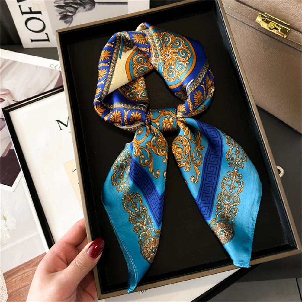 Women 70x70cm Printed Silk Pas - Scarf Silk Square ulasan dan harga