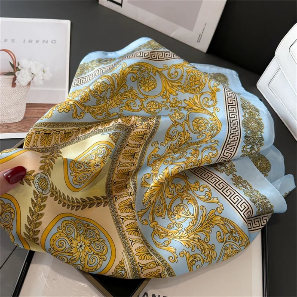 Women 70x70cm Printed Silk Pas - Scarf Silk Square ulasan dan harga