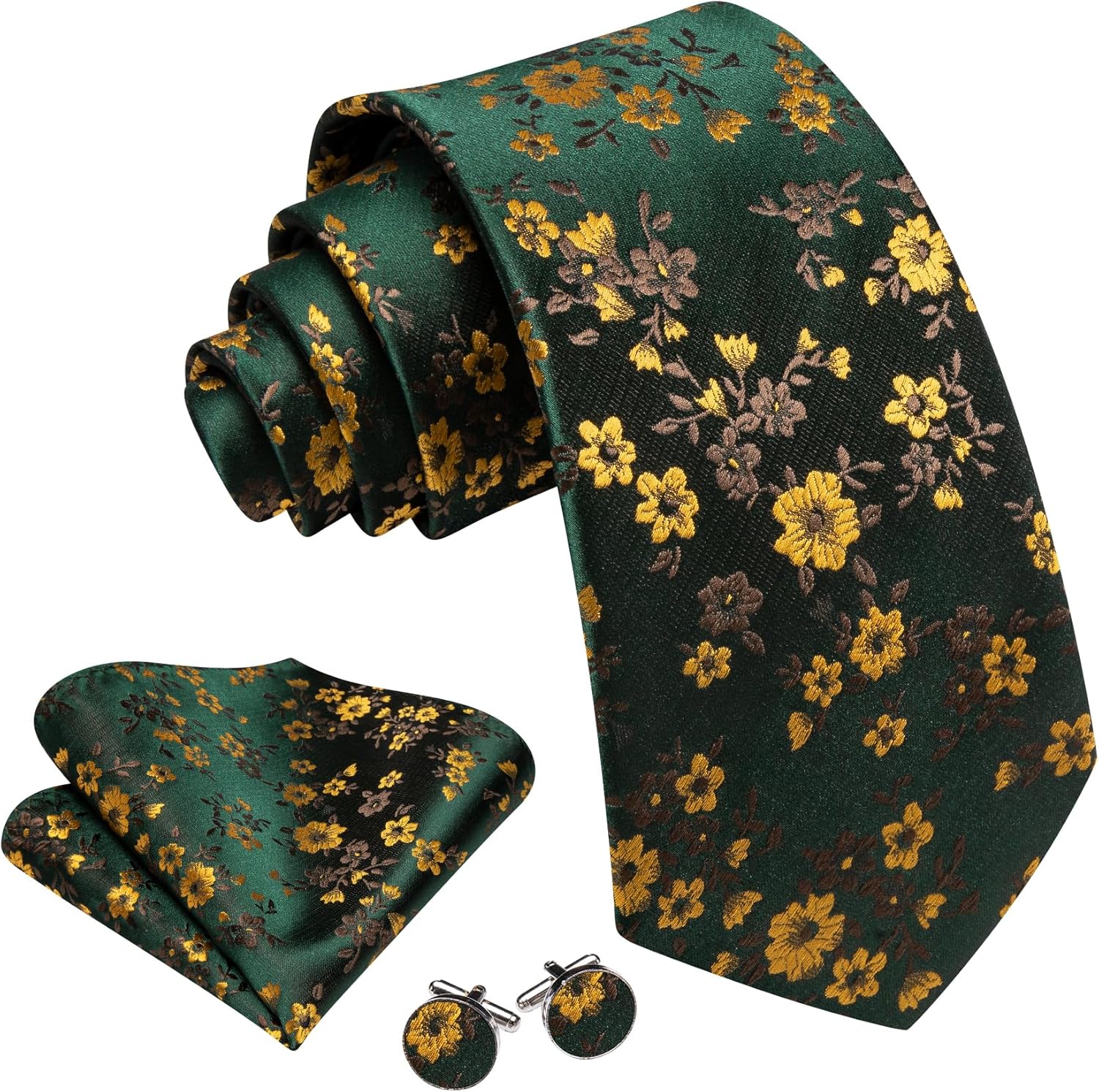 Men's Floral Paisley Silk Tie  - Pocket Square Set ulasan dan harga